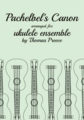 Book cover: Pachelbel's Canon arranged for ukulele ensemble